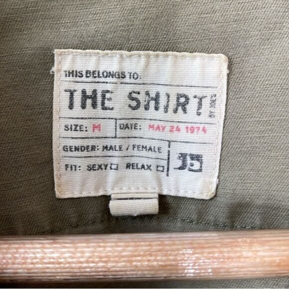 Joe’s Jeans Military THE SHIRT Button Down Green Cotton Blend Shirt - Picture 4 of 8